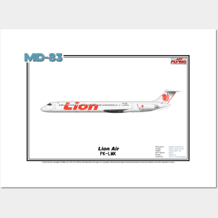 McDonnell Douglas MD-83 - Lion Air (Art Print) Posters and Art